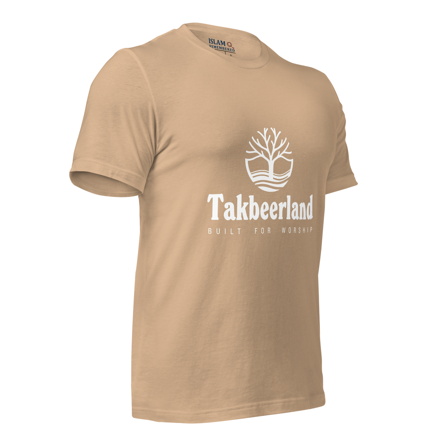 ADULT T-Shirt - TAKBEERLAND FULL LOGO (Centered/Medium) - White