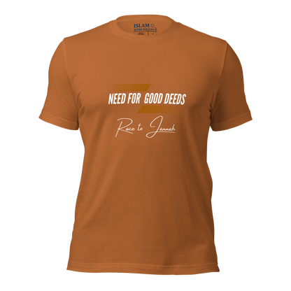 ADULT T-Shirt - NEED FOR GOOD DEEDS - White/Orange