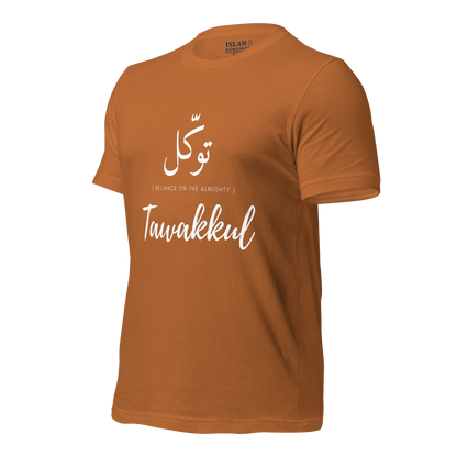 ADULT T-Shirt - TAWAKKUL (RELIANCE) Arabic/English - White