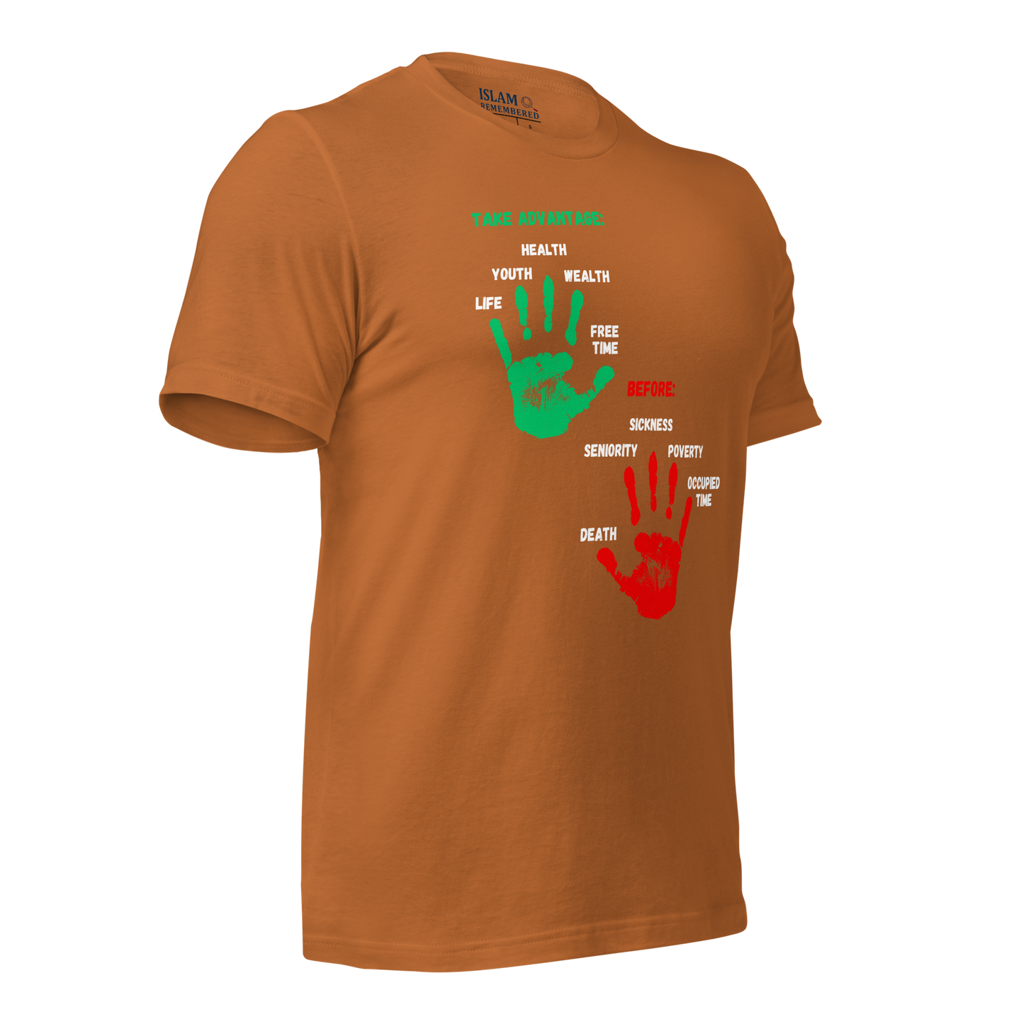 ADULT T-Shirt - ADVANTAGE BEFORE - Green/Red/White