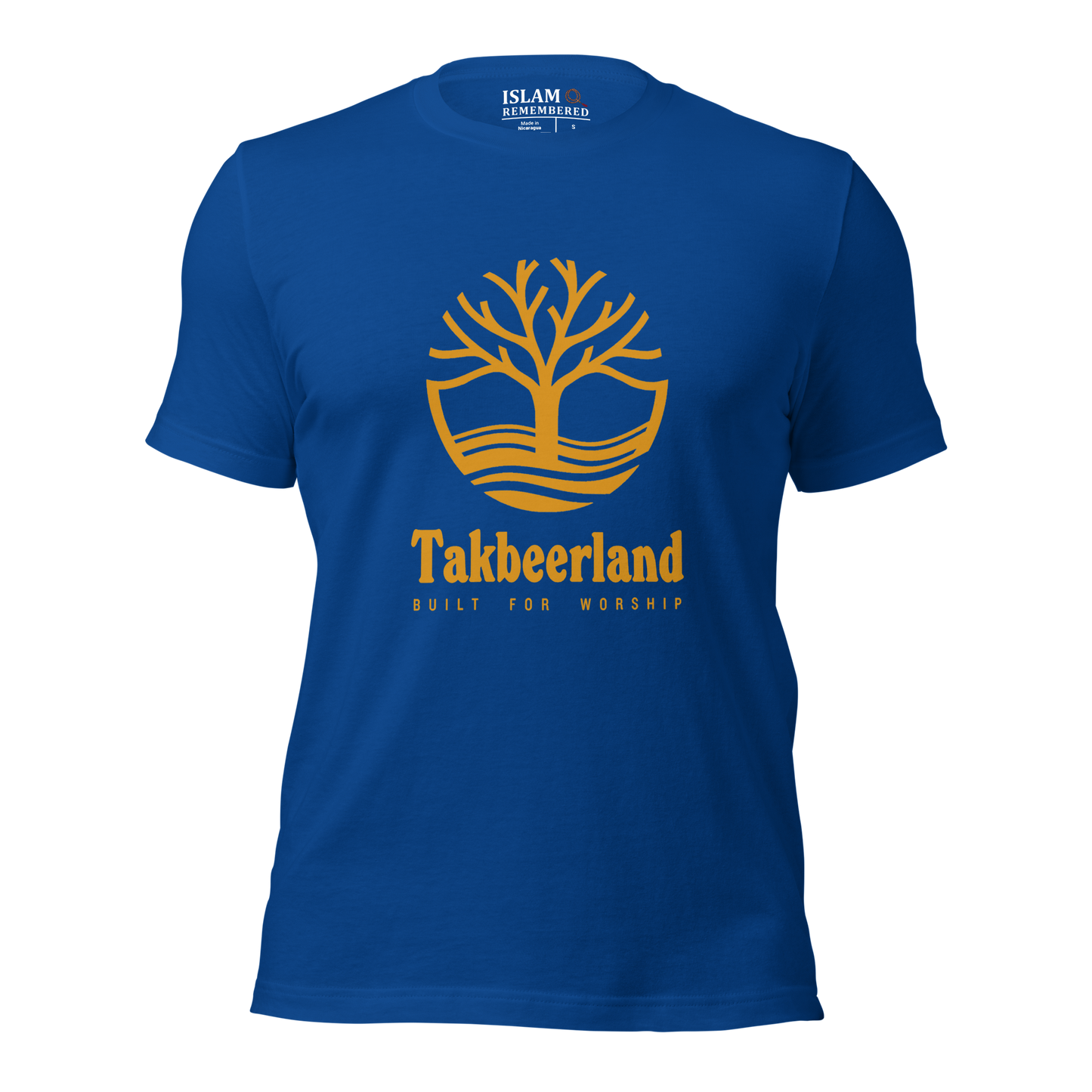 ADULT T-Shirt - TAKBEERLAND FULL LOGO (Centered/Large) - Gold