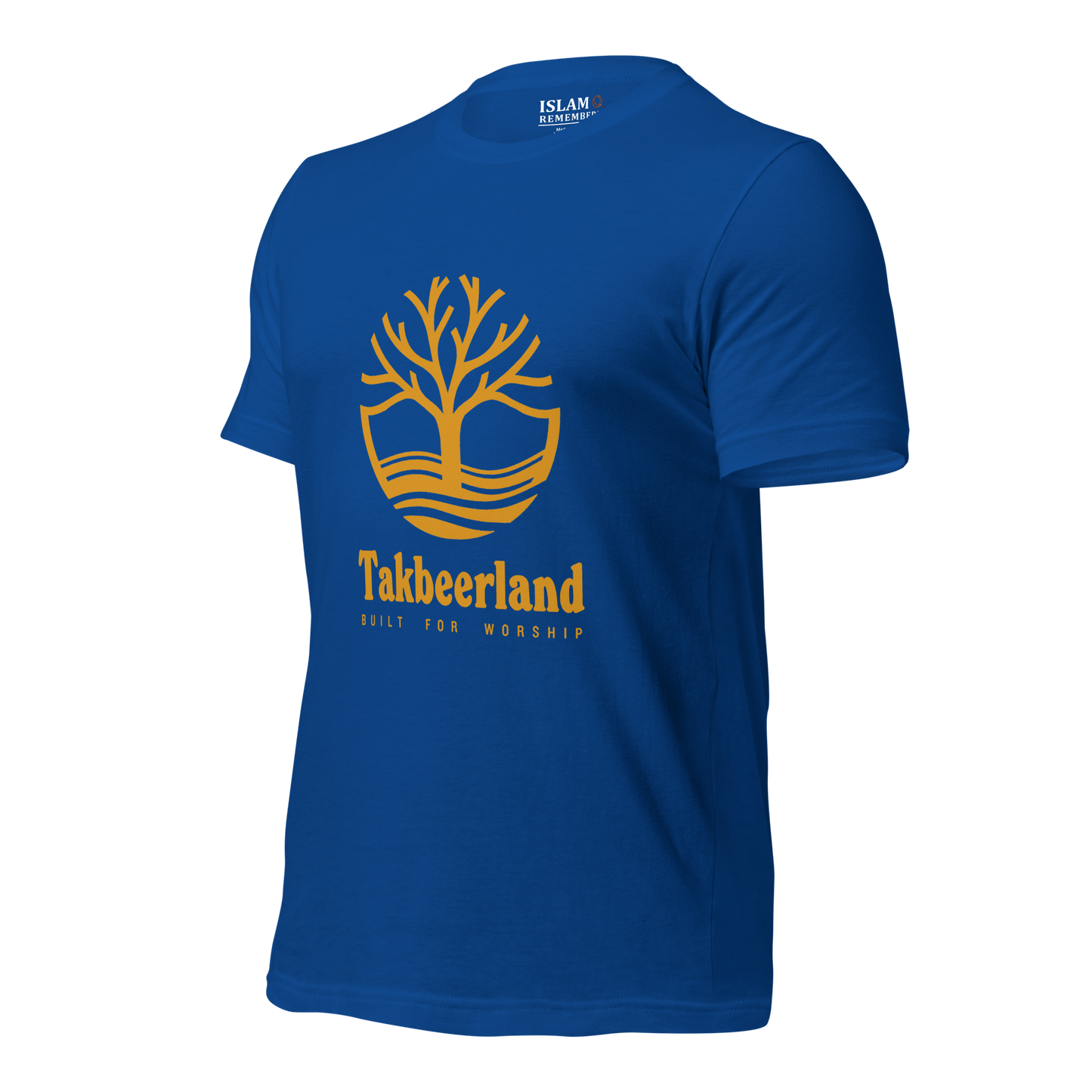 ADULT T-Shirt - TAKBEERLAND FULL LOGO (Centered/Large) - Gold