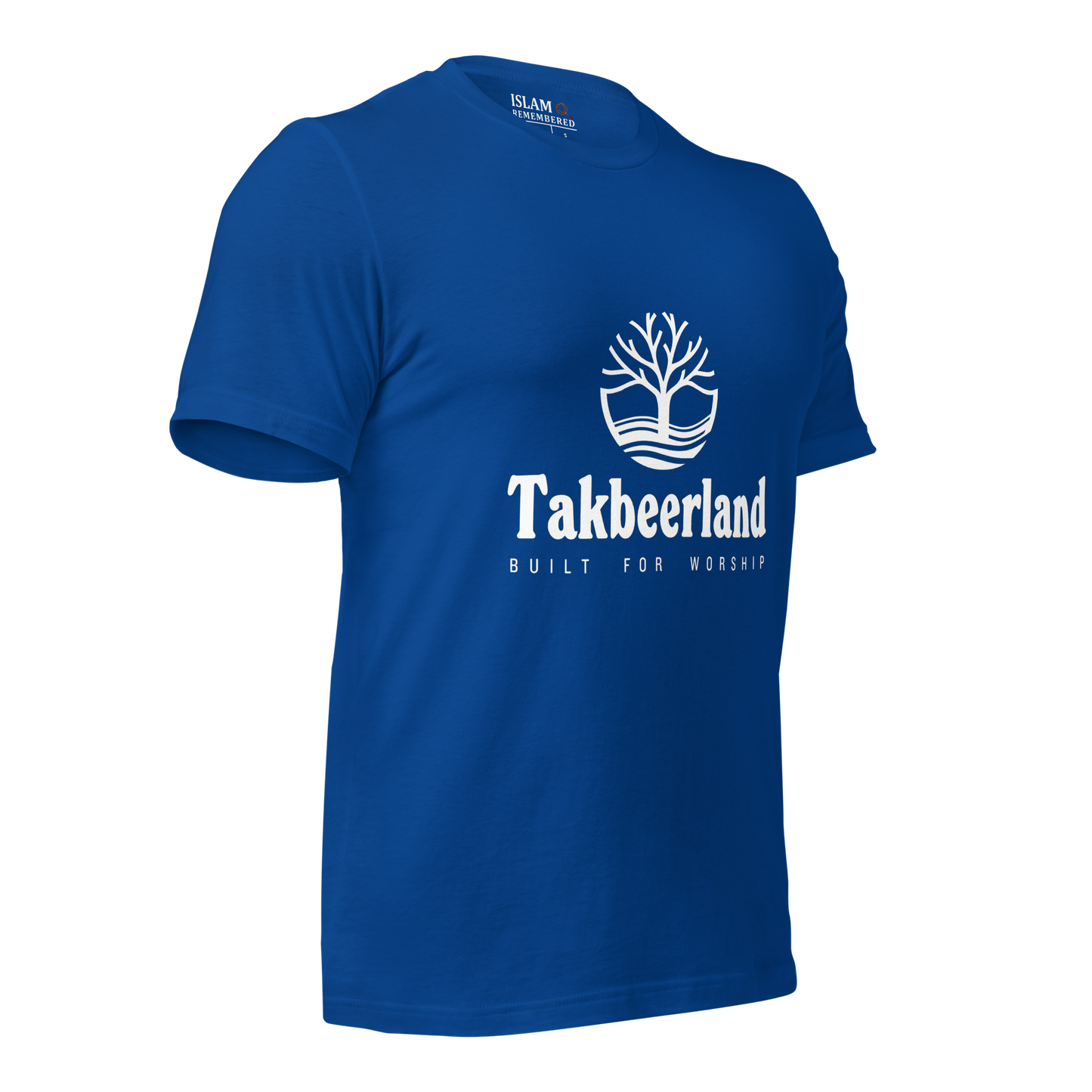 ADULT T-Shirt - TAKBEERLAND FULL LOGO (Centered/Medium) - White