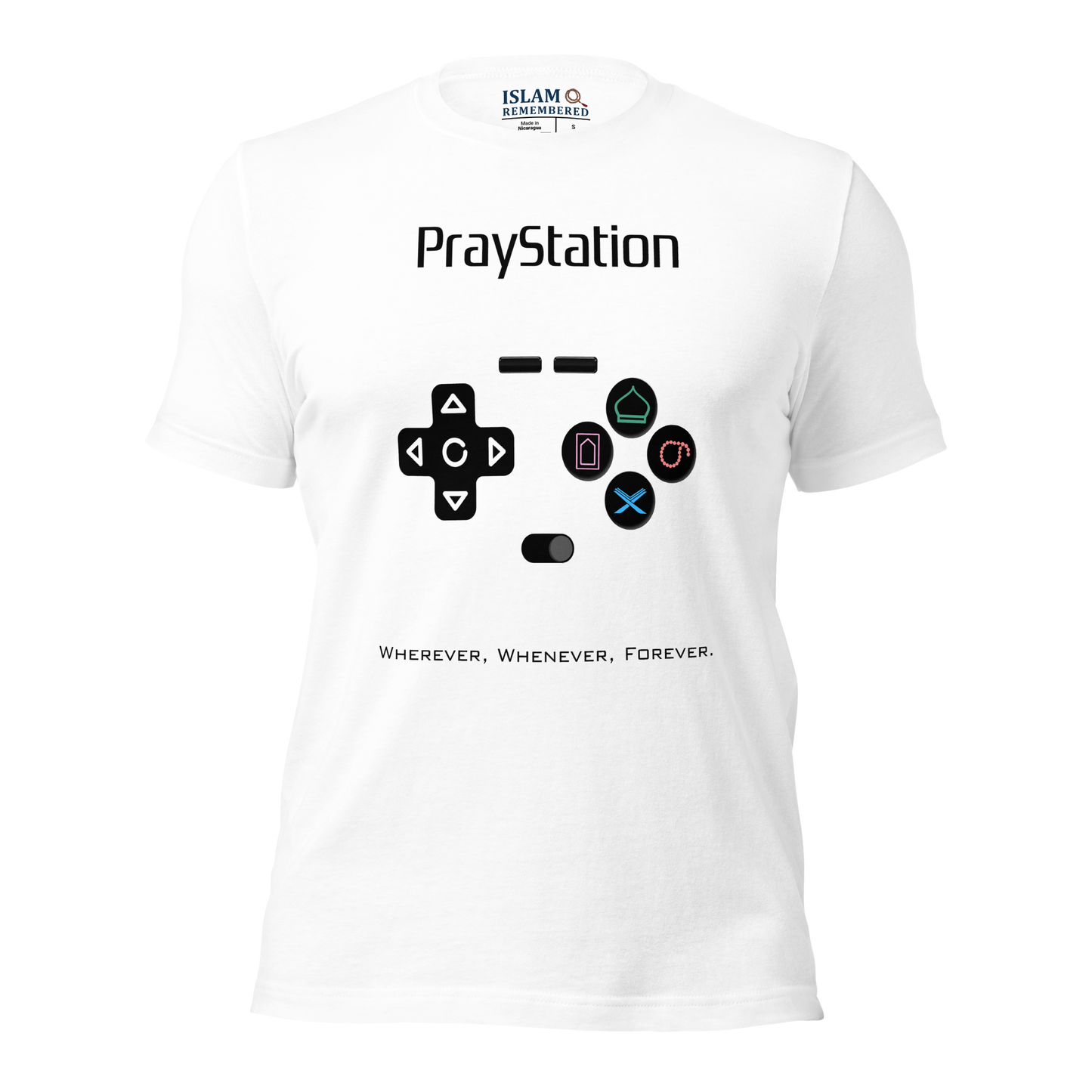 ADULT T-Shirt - PRAYSTATION (All Buttons) - Black