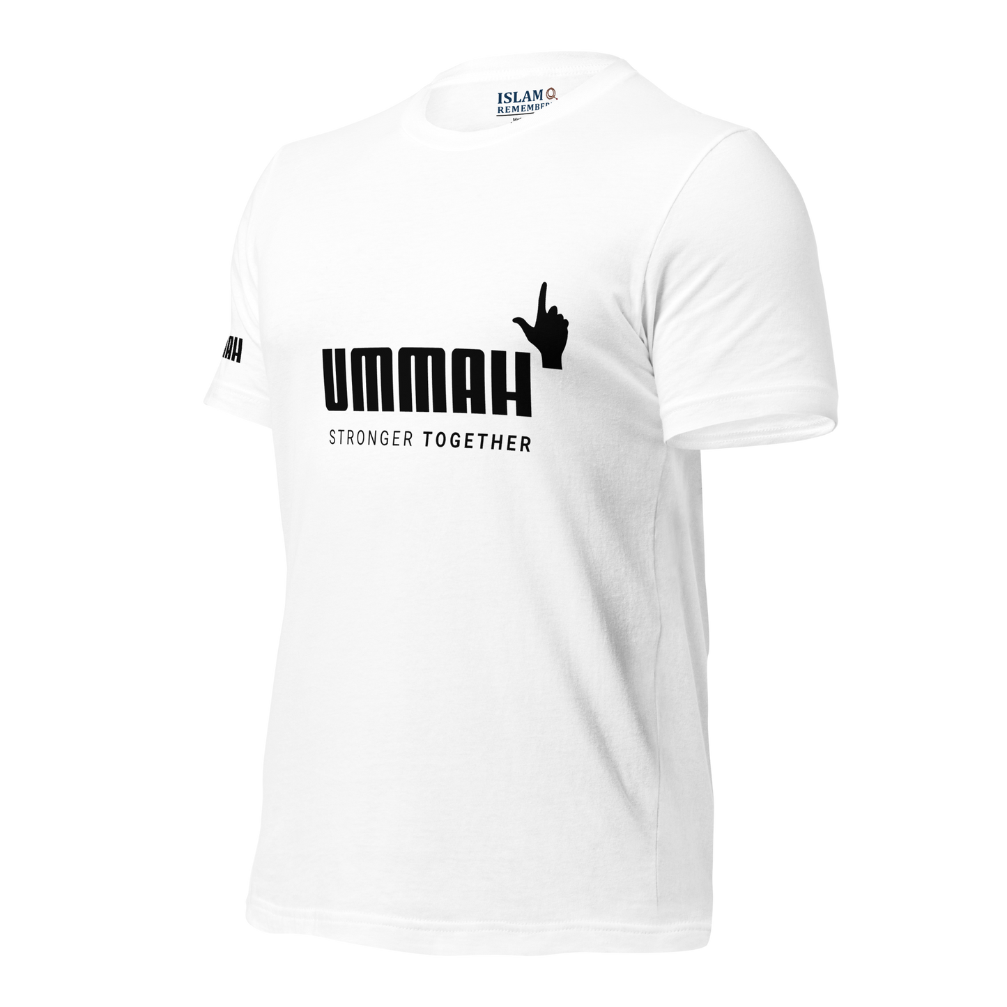 ADULT T-Shirt - UMMAH STRONGER TOGETHER Emblem (w/ Arm Logo)  - Black