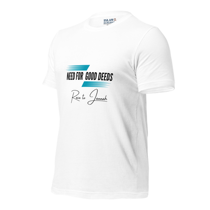 ADULT T-Shirt - NEED FOR GOOD DEEDS - Black/Light Blue