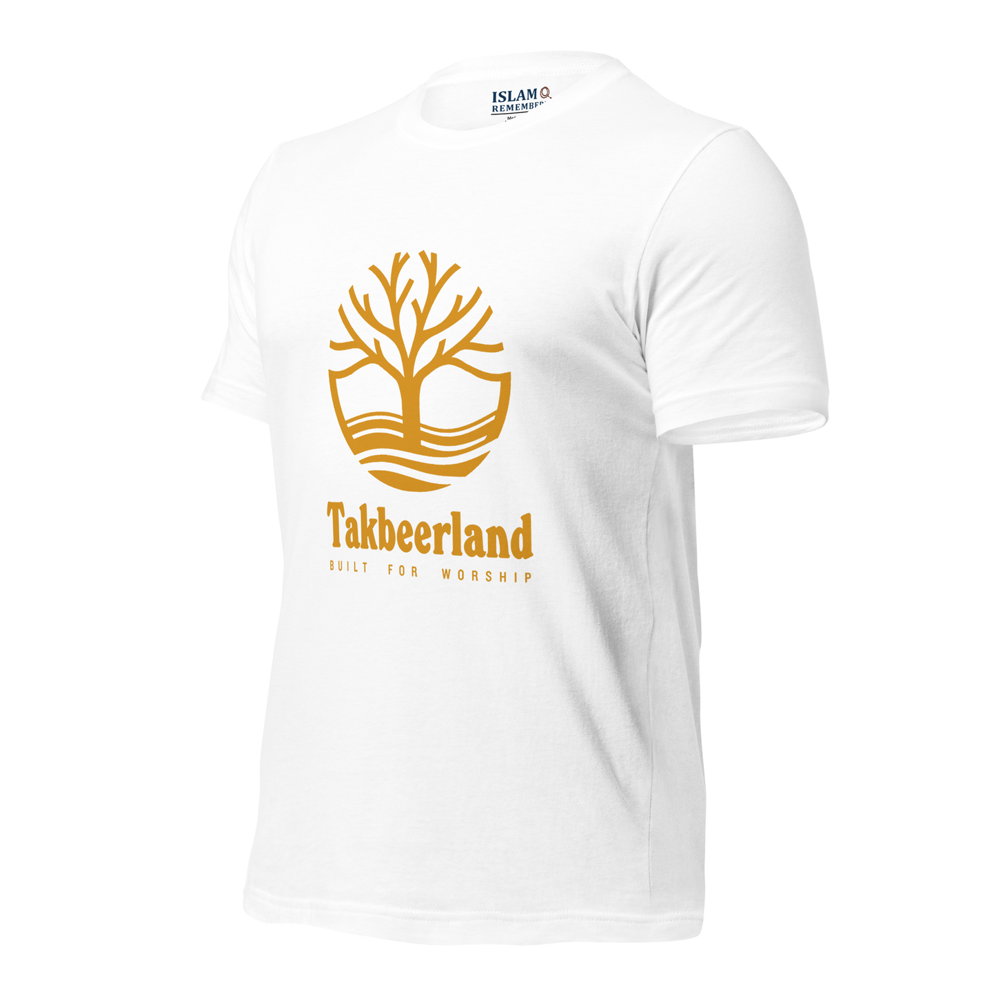 ADULT T-Shirt - TAKBEERLAND FULL LOGO (Centered/Large) - Gold