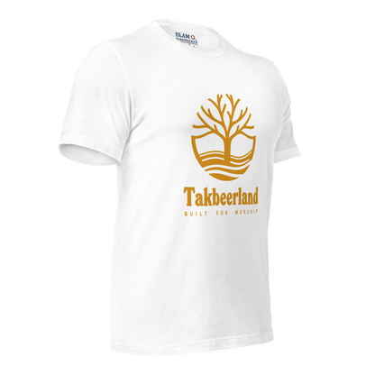 ADULT T-Shirt - TAKBEERLAND FULL LOGO (Centered/Large) - Gold