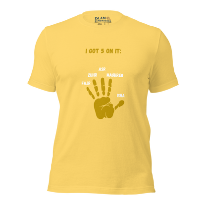 ADULT T-Shirt - I GOT 5 ON IT - Gold/Black