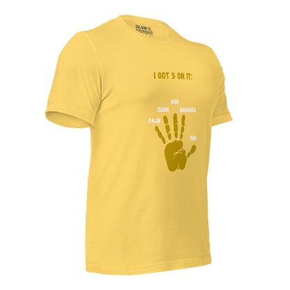 ADULT T-Shirt - I GOT 5 ON IT - Gold/Black