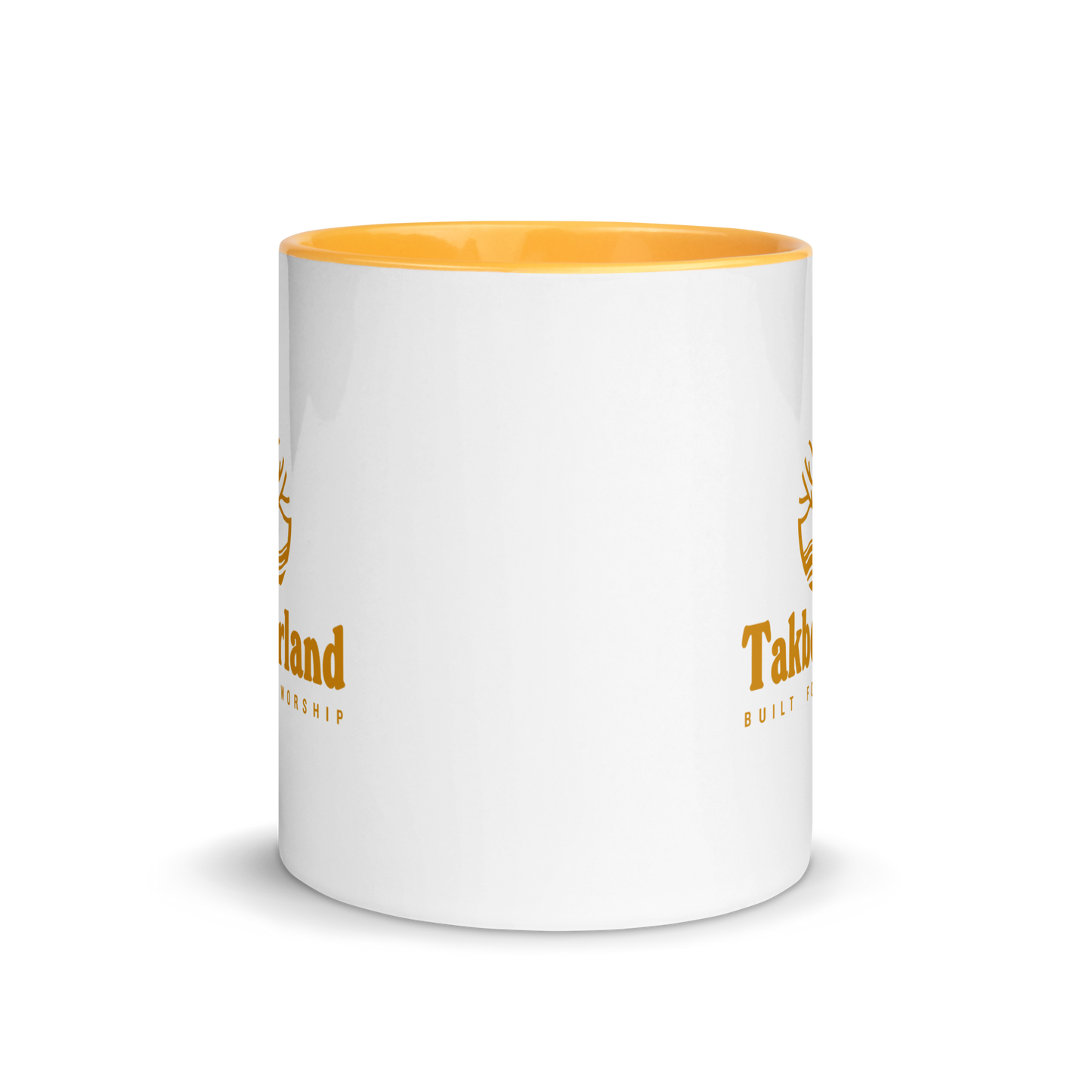 Mug w/ Color Inside - TAKBEERLAND FULL LOGO - Gold