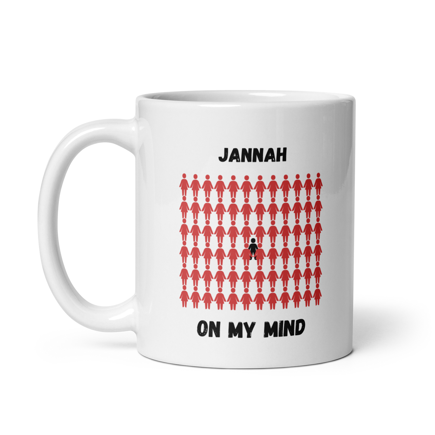 MUG Glossy White - JANNAH ON MY MIND - Black