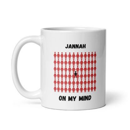 MUG Glossy White - JANNAH ON MY MIND - Black