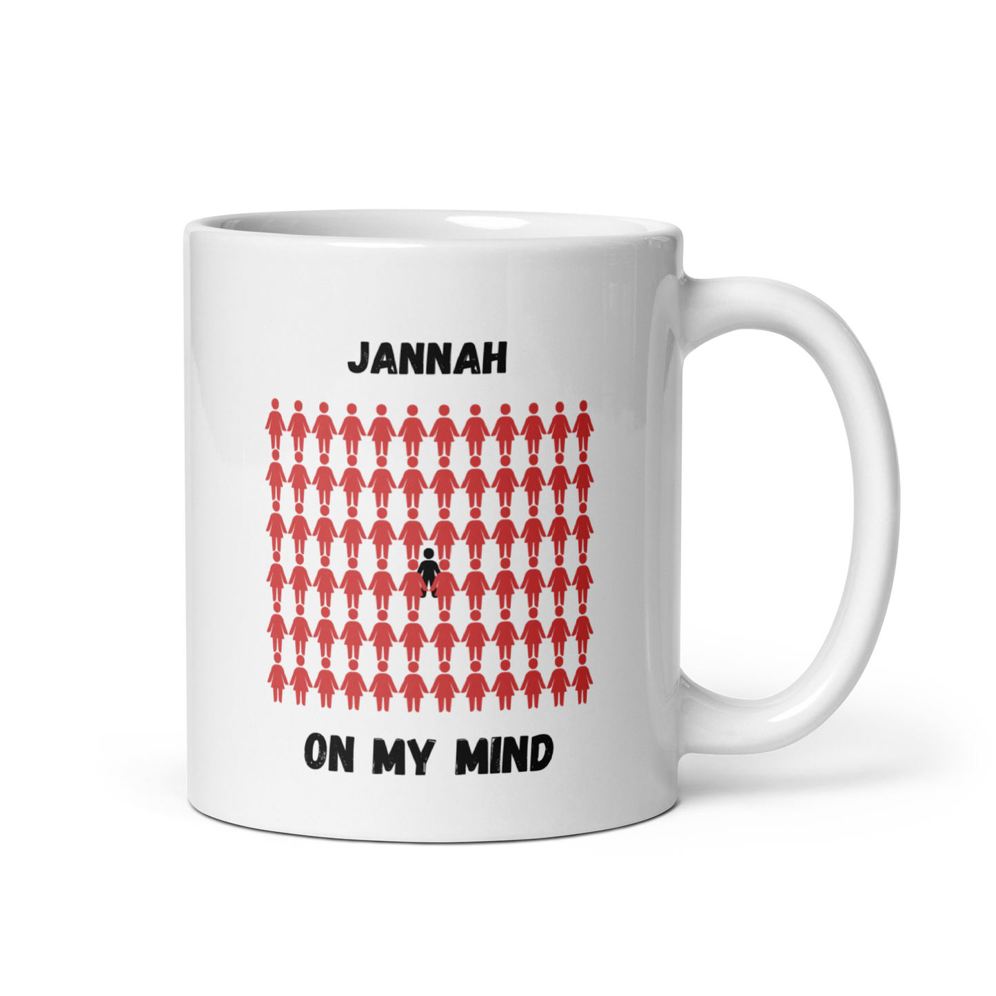 MUG Glossy White - JANNAH ON MY MIND - Black