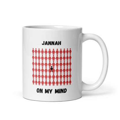 MUG Glossy White - JANNAH ON MY MIND - Black