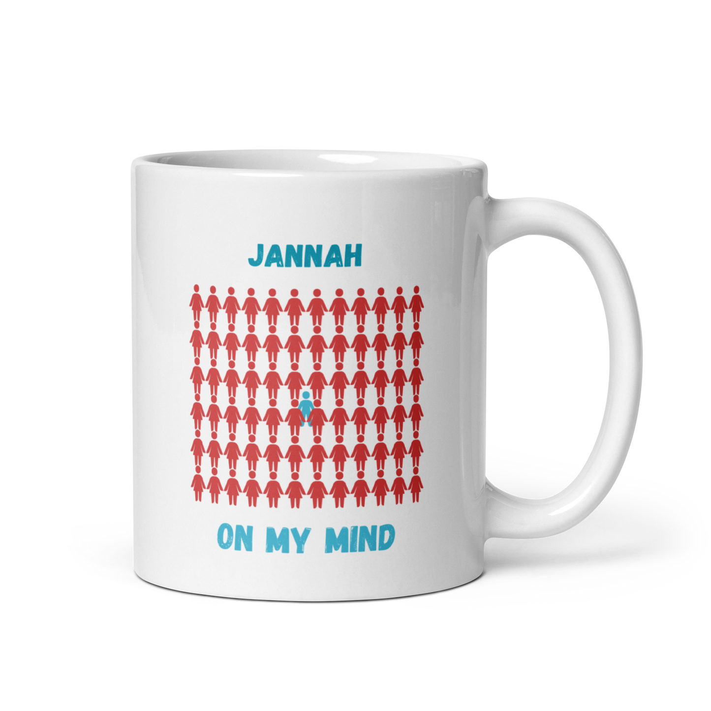 MUG Glossy White - JANNAH ON MY MIND - Blue