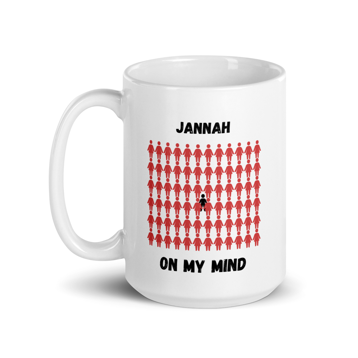 MUG Glossy White - JANNAH ON MY MIND - Black