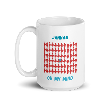 MUG Glossy White - JANNAH ON MY MIND - Blue