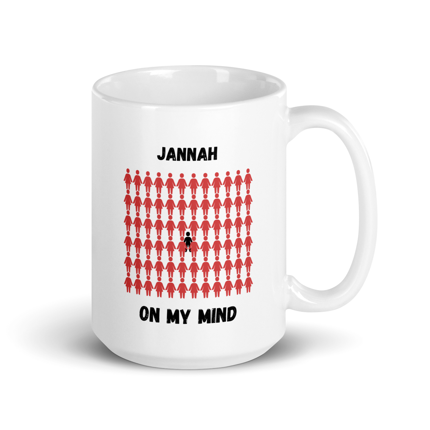 MUG Glossy White - JANNAH ON MY MIND - Black