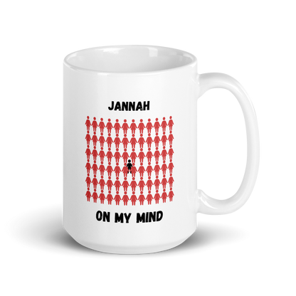 MUG Glossy White - JANNAH ON MY MIND - Black