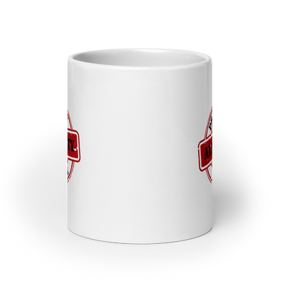 MUG Glossy White - PROPERTY OF THE ALMIGHTY - Black/Red