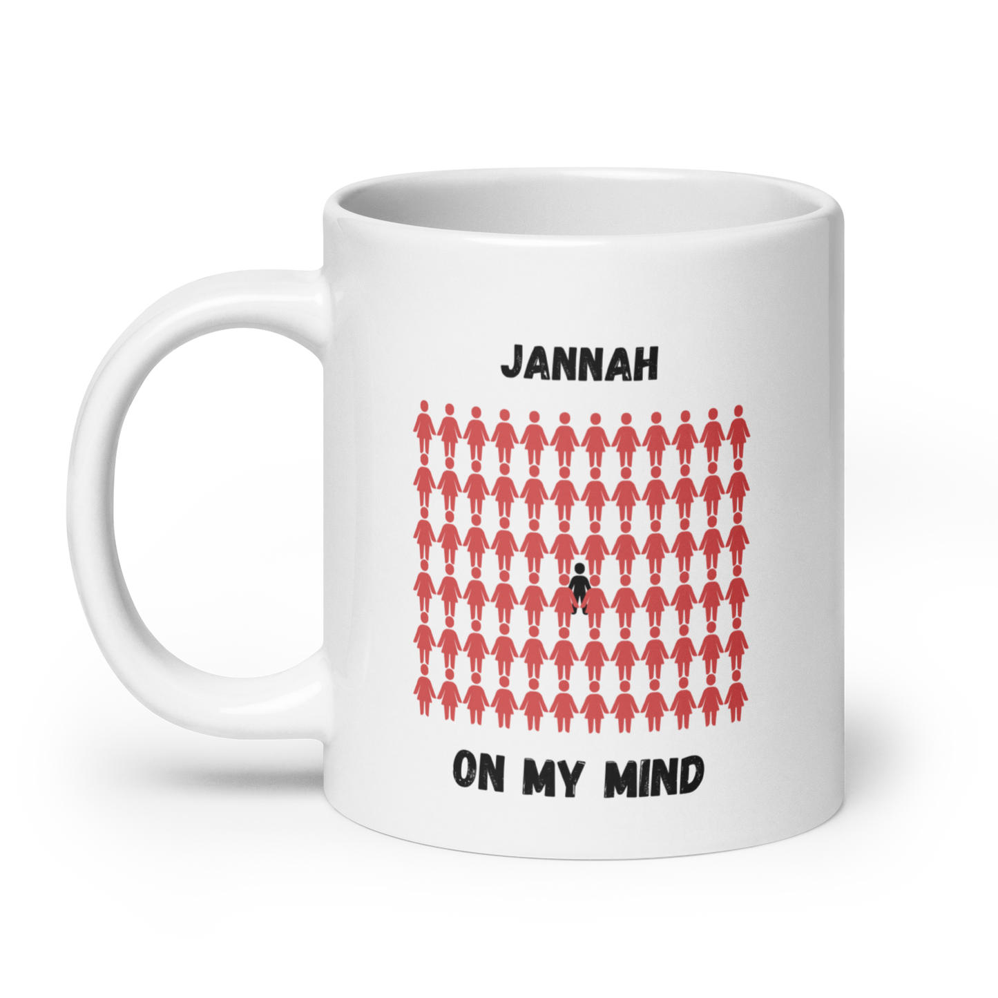 MUG Glossy White - JANNAH ON MY MIND - Black