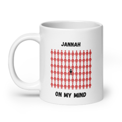 MUG Glossy White - JANNAH ON MY MIND - Black