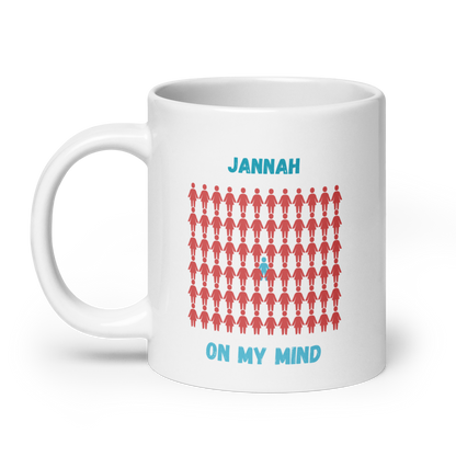 MUG Glossy White - JANNAH ON MY MIND - Blue