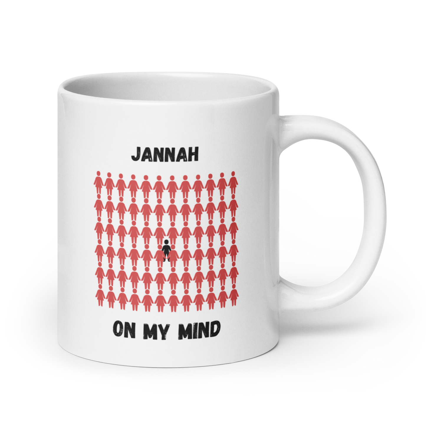 MUG Glossy White - JANNAH ON MY MIND - Black