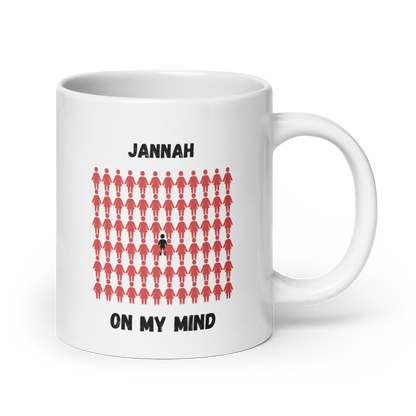 MUG Glossy White - JANNAH ON MY MIND - Black