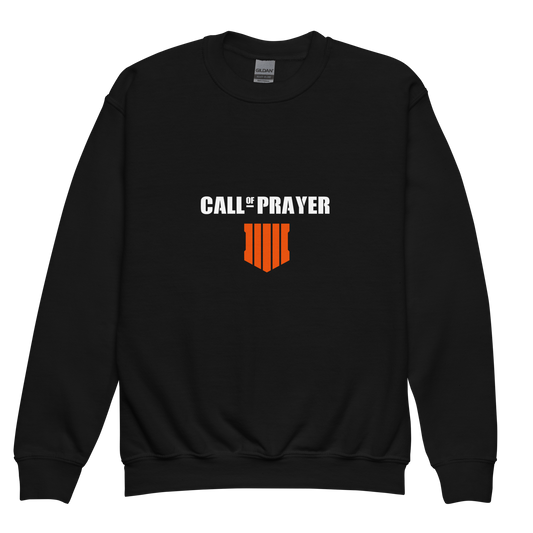 CHILDREN's Crewneck Sweatshirt - CALL OF PRAYER - White/Orange