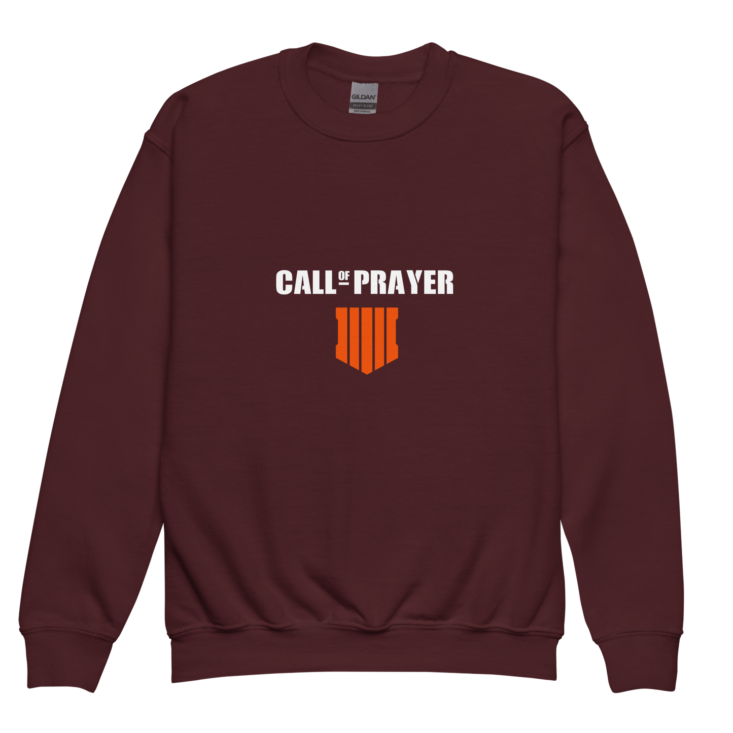 CHILDREN's Crewneck Sweatshirt - CALL OF PRAYER - White/Orange