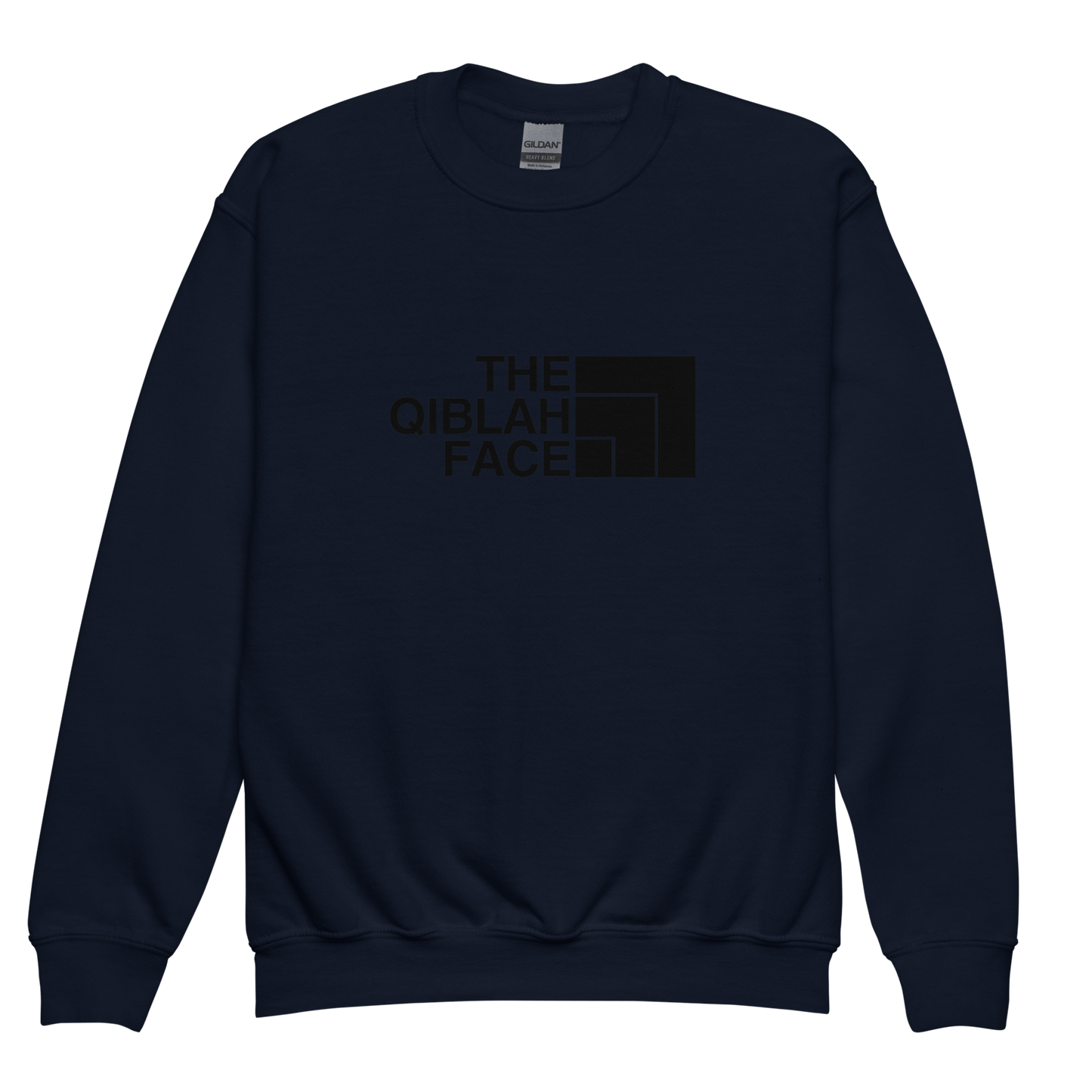 CHILDREN's Crewneck Sweatshirt - THE QIBLAH FACE - Black