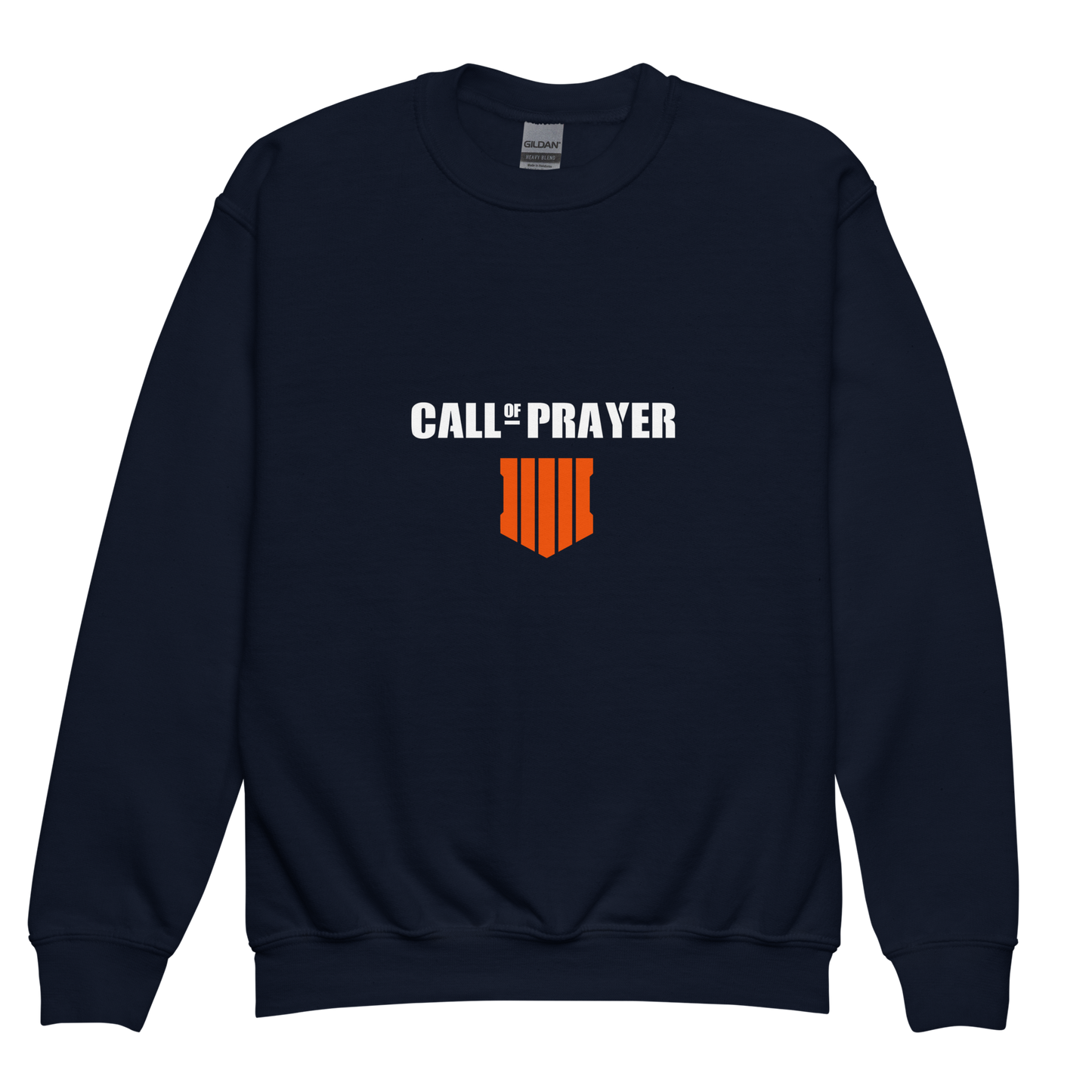 CHILDREN's Crewneck Sweatshirt - CALL OF PRAYER - White/Orange