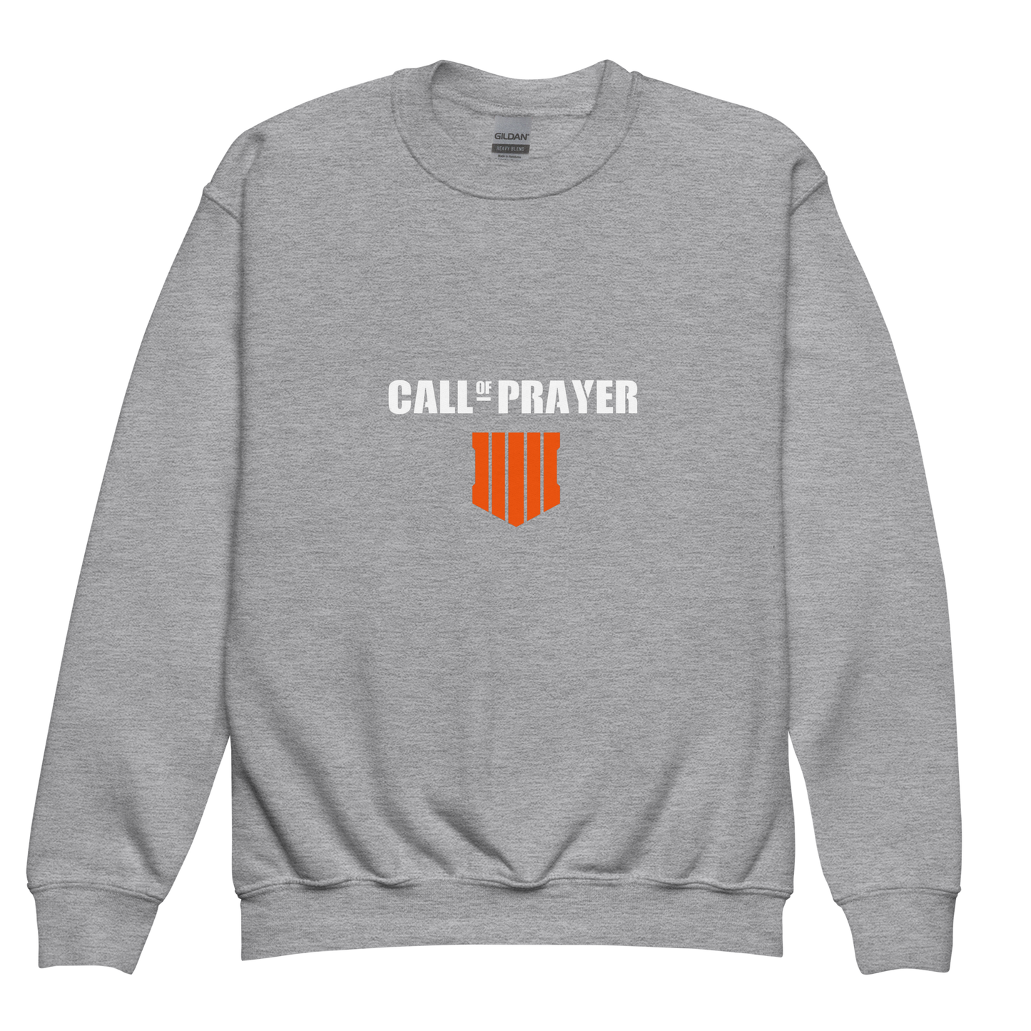 CHILDREN's Crewneck Sweatshirt - CALL OF PRAYER - White/Orange