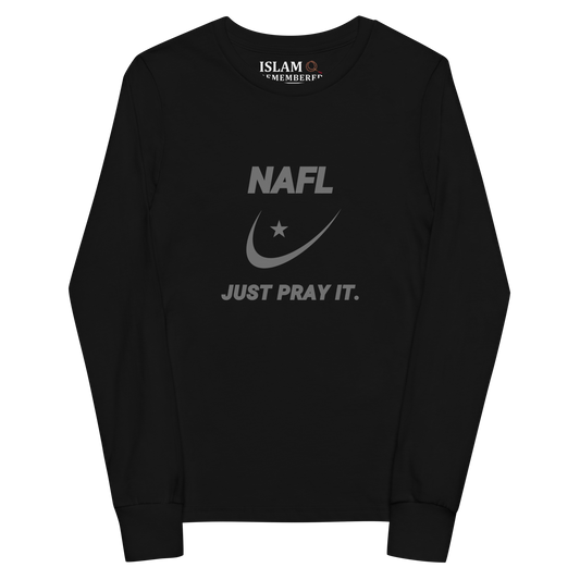 CHILDREN's Long Sleeve - NAFL JUST PRAY IT w/ Logo - Silver