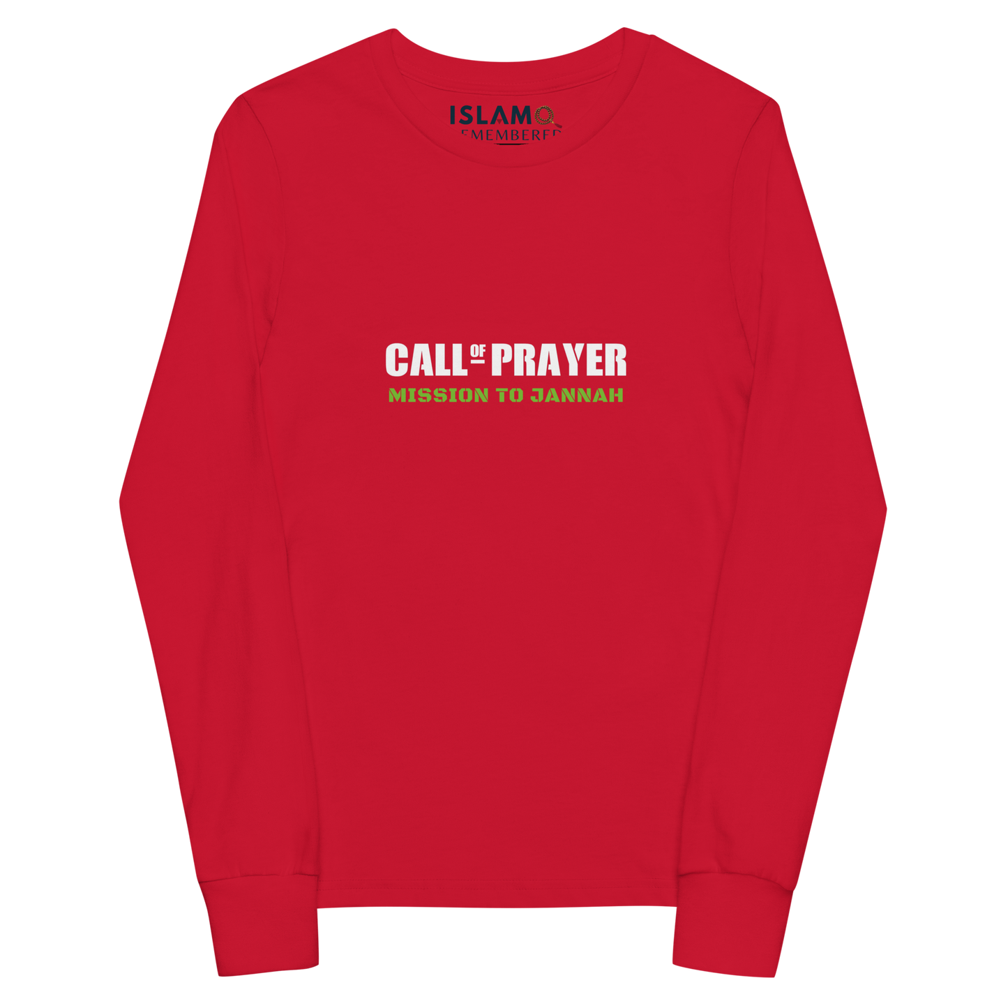 CHILDREN's Long Sleeve - CALL OF PRAYER - White/Green