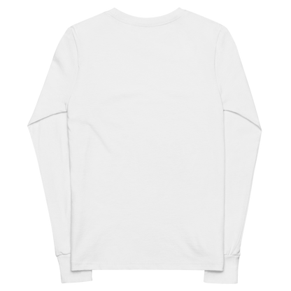 CHILDREN's Long Sleeve - THE QIBLAH FACE (Never Stop Praying - Back Logo) - White