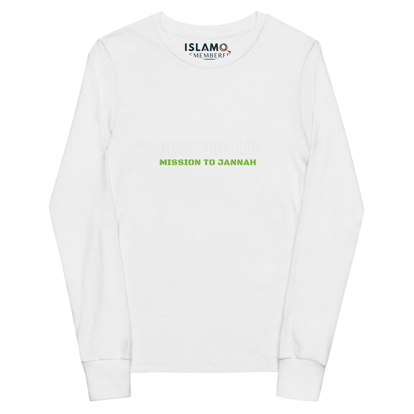 CHILDREN's Long Sleeve - CALL OF PRAYER - White/Green