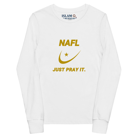 CHILDREN's Long Sleeve - NAFL JUST PRAY IT w/ Logo - Gold
