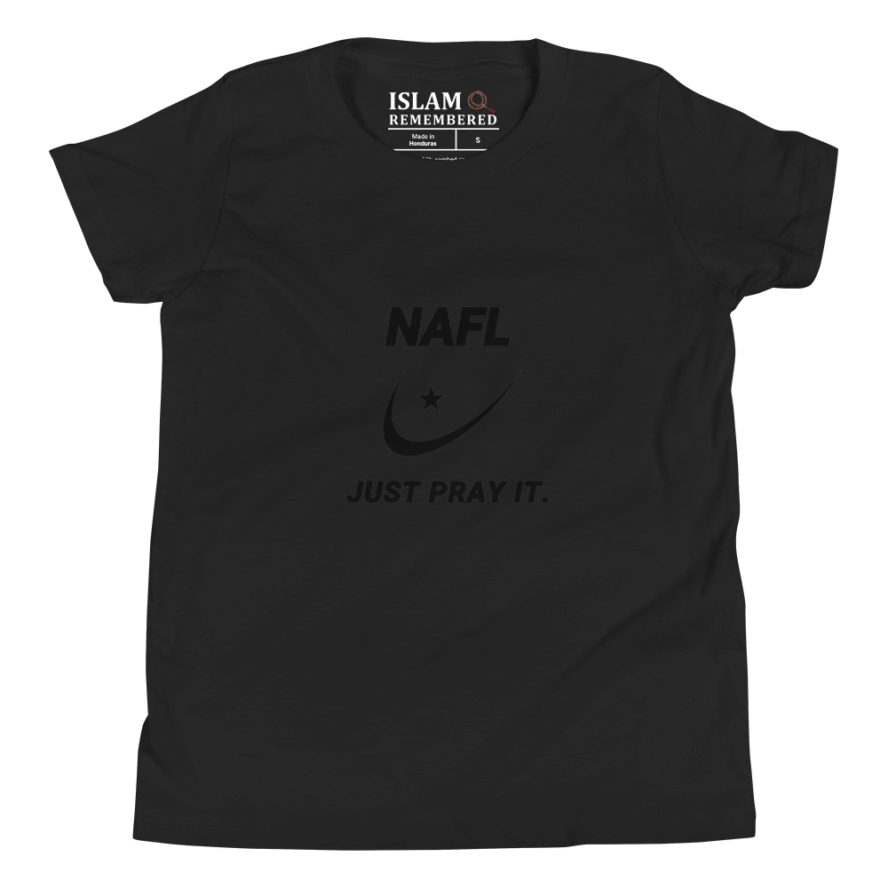CHILDREN's T-Shirt - NAFL JUST PRAY IT w/ Logo - Black