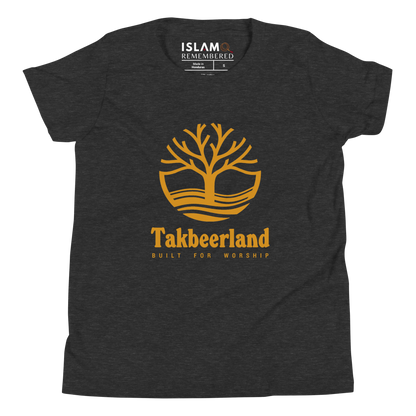 CHILDREN's T-Shirt - TAKBEERLAND FULL LOGO (Centered/Large) - Gold