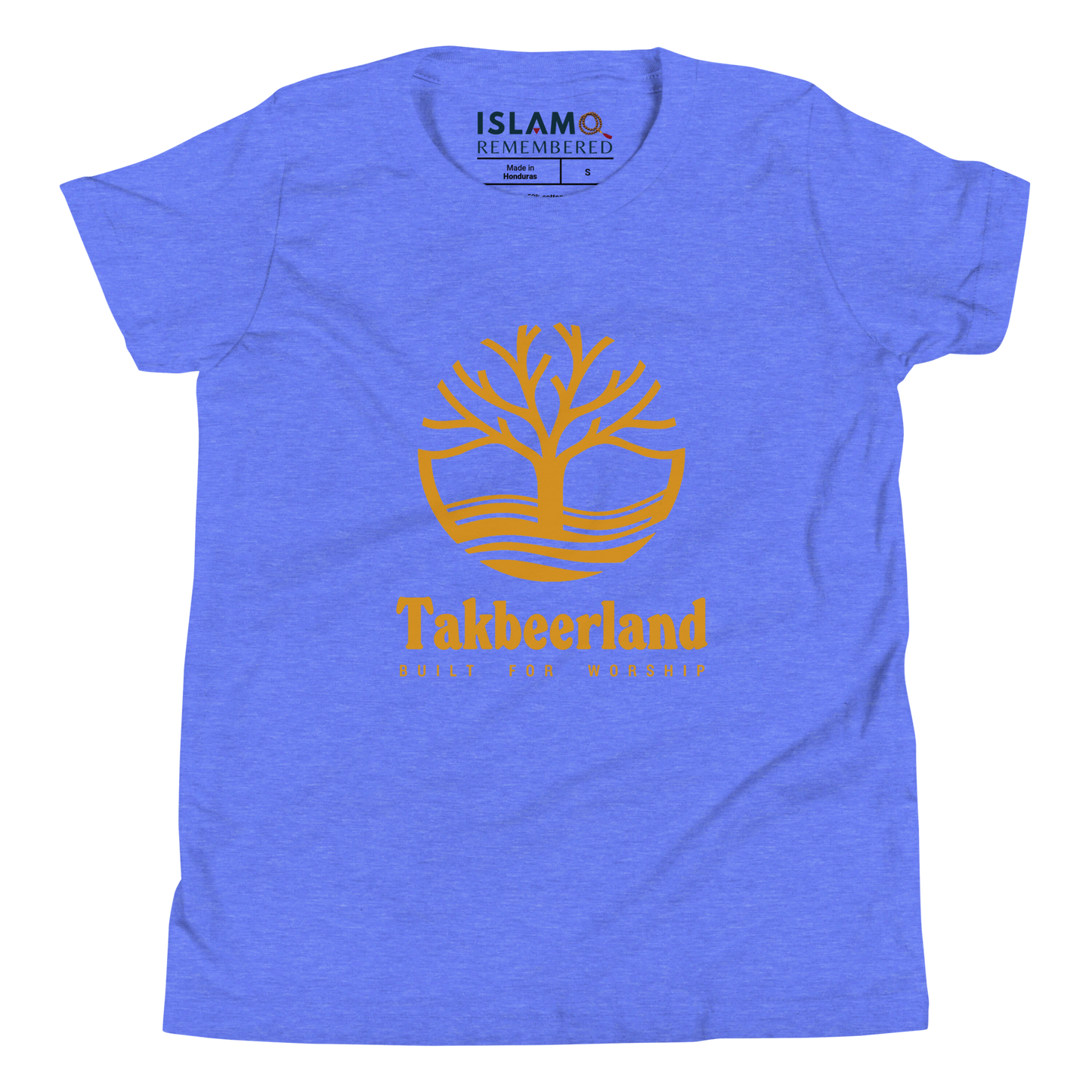CHILDREN's T-Shirt - TAKBEERLAND FULL LOGO (Centered/Large) - Gold