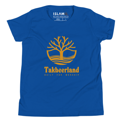 CHILDREN's T-Shirt - TAKBEERLAND FULL LOGO (Centered/Large) - Gold