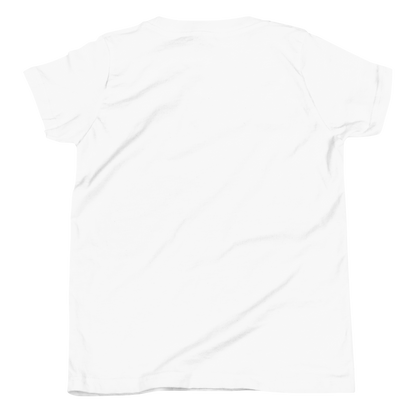 CHILDREN's T-Shirt - THE QIBLAH FACE (Never Stop Praying - Back Logo) - White