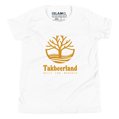 CHILDREN's T-Shirt - TAKBEERLAND FULL LOGO (Centered/Large) - Gold